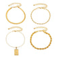 Fashion Four-piece Bracelet Twist Chain Portrait Pendant Bracelet Women's Four-piece Combination Jewelry