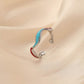 Irregular Design Ladies Simple Stainless Steel Opening Bump Wave Adjustable Ring