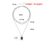 Jewelry Black Diamond Gemstone Pendant Chain Necklace Women's Fashion Street Shoot Multi-layer Trend Necklace