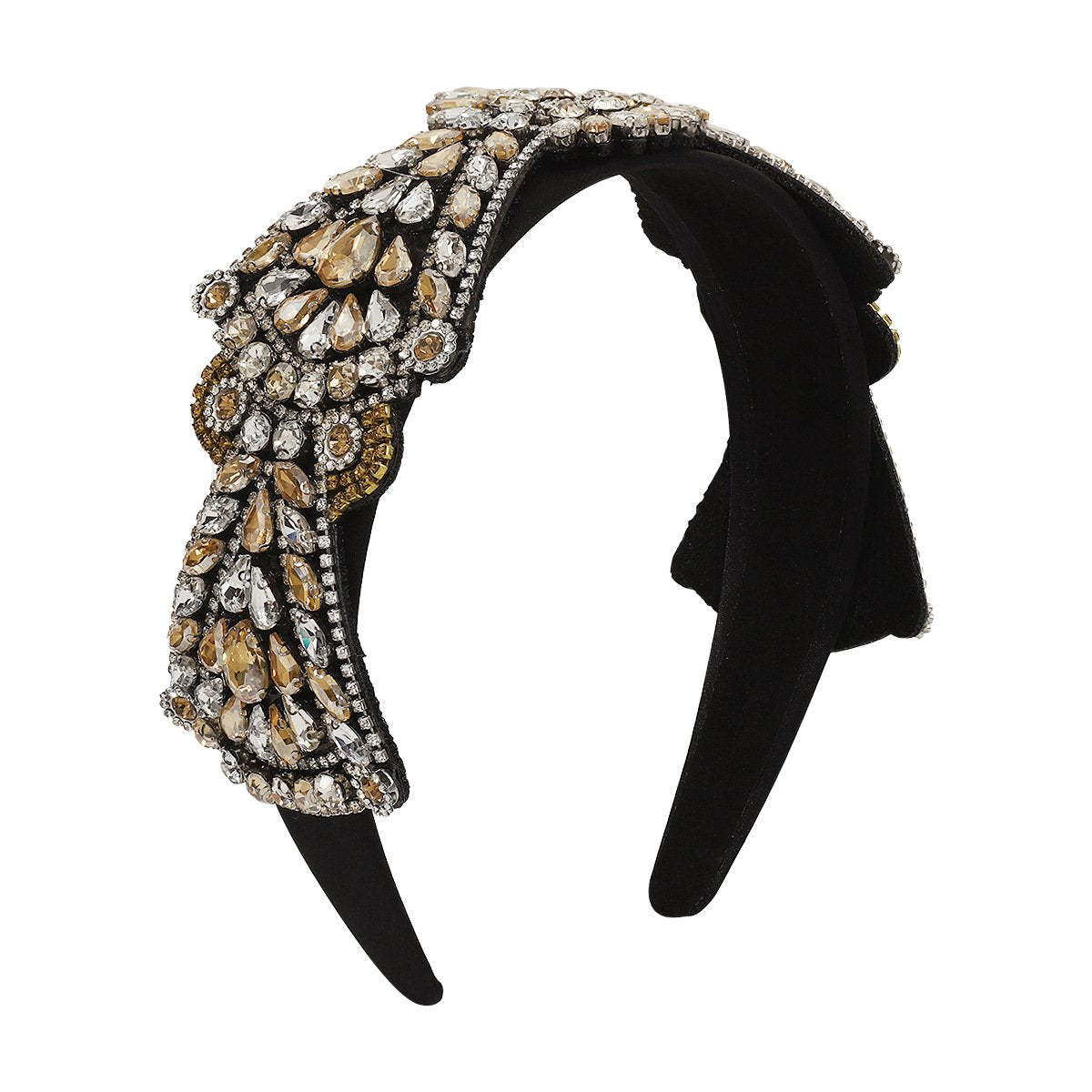 F4668 Baroque exaggerated full diamond flower fabric headband palace light luxury geometric fashion headband female
