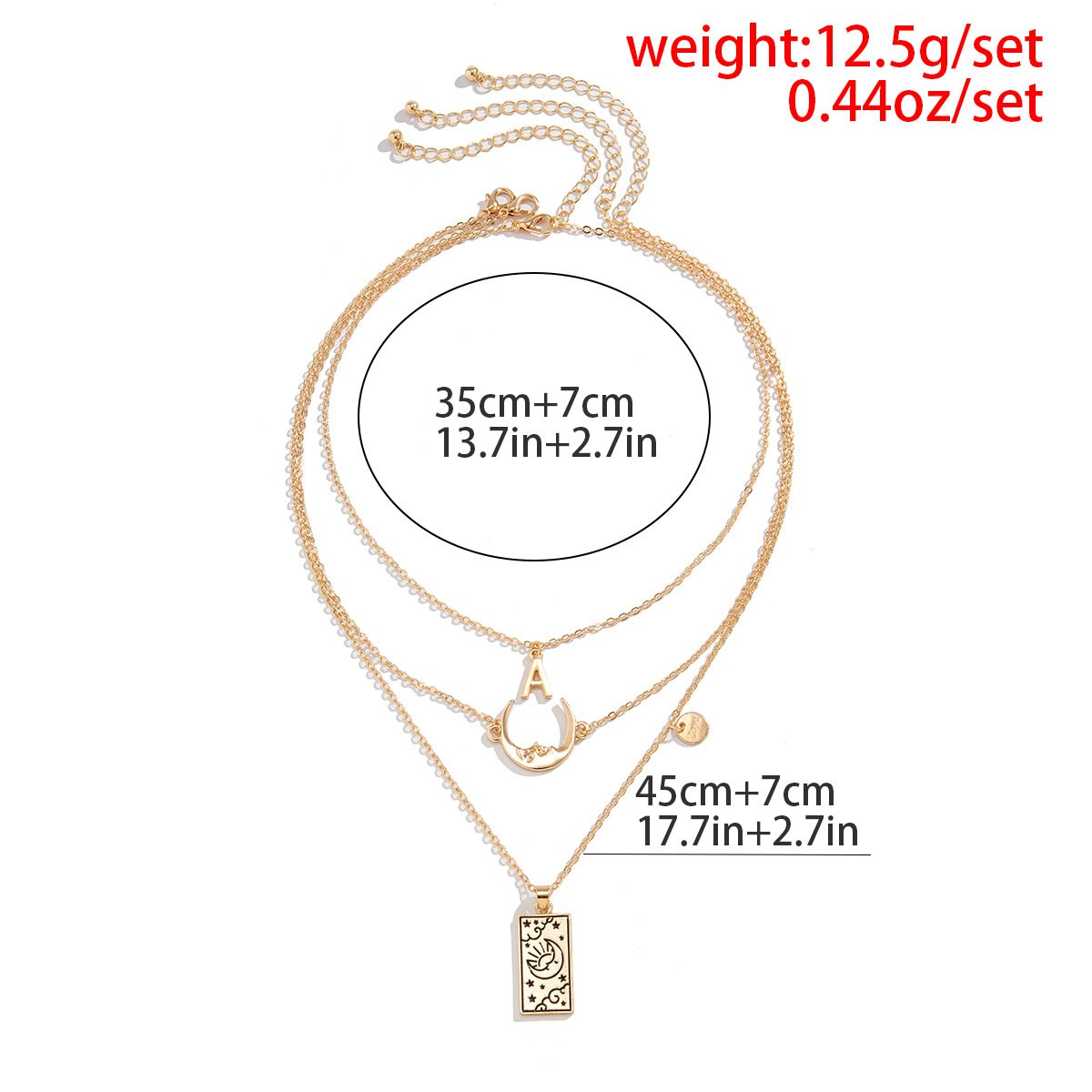 Jewelry stacked hot girl alloy portrait pendant creative star and moon letter tassel multi-layer necklace female