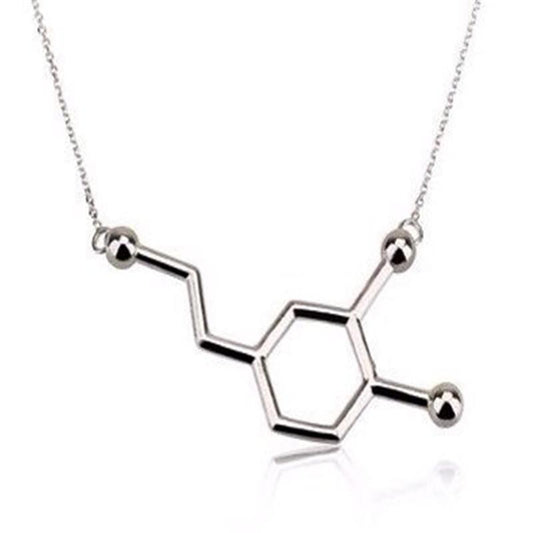 Creative Personality Jewelry Dopamine Chemical Molecular Pendant Necklace Exquisite Clavicle Chain Necklace