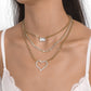 N1483 jewelry, layered sweet and cool girl love necklace rhinestone multi-layered punk hip-hop necklace