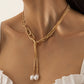 Jewelry Hip Hop Cool Metal Chain Clavicle Necklace Temperament Baroque Imitation Pearl Necklace