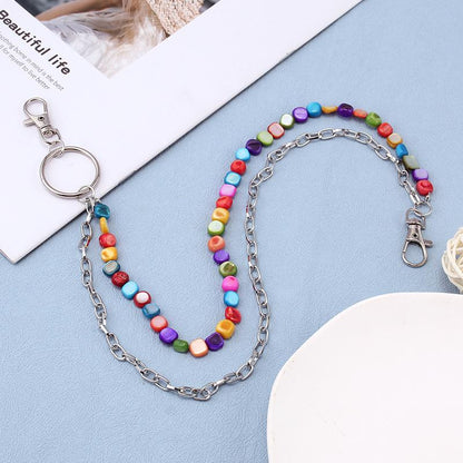 Trendy personality five-pointed star color shell waist chain retro beach sexy pants chain waist decoration