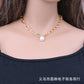 Jewelry baroque special-shaped pearl copper peach heart multi-layer simple necklace female two-piece set