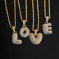Personalized hip-hop diamond letter necklace fashion trend 26 letters pendant jewelry