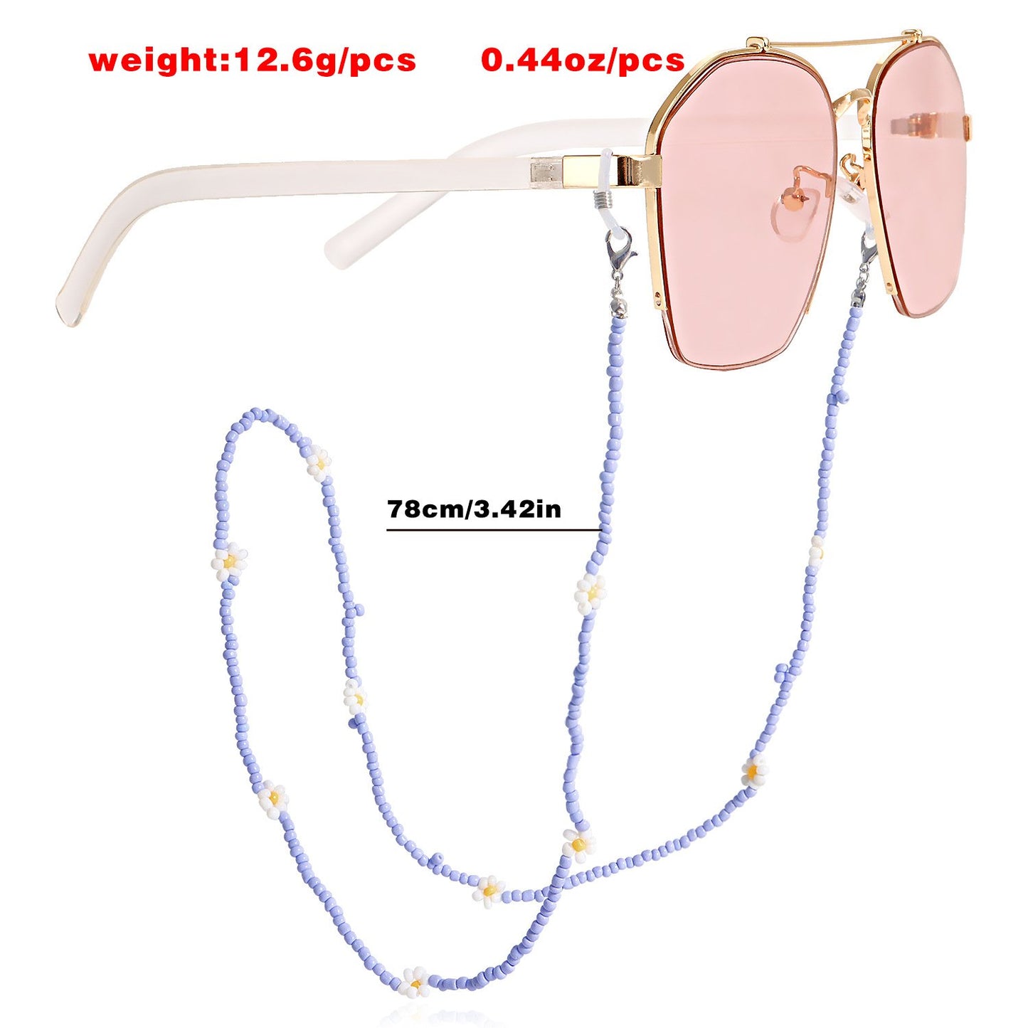 Jewelry mask hanging chain soft pottery rice bead flower glasses simple and versatile design full sense of glasses chain