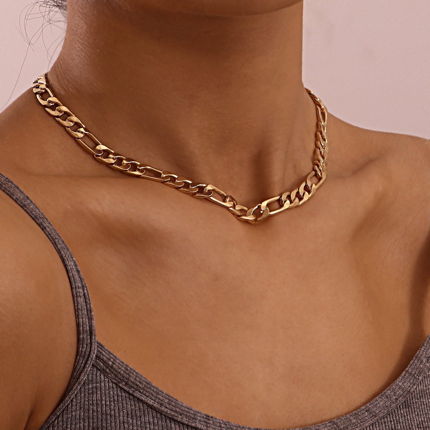 Jewelry simple Cuban thick chain necklace female punk necklace trend creative ins necklace