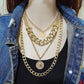 Jewelry Personality Exaggerated Chain Necklace Sweater Chain Simple Queen Pendant Multilayer Necklace Female