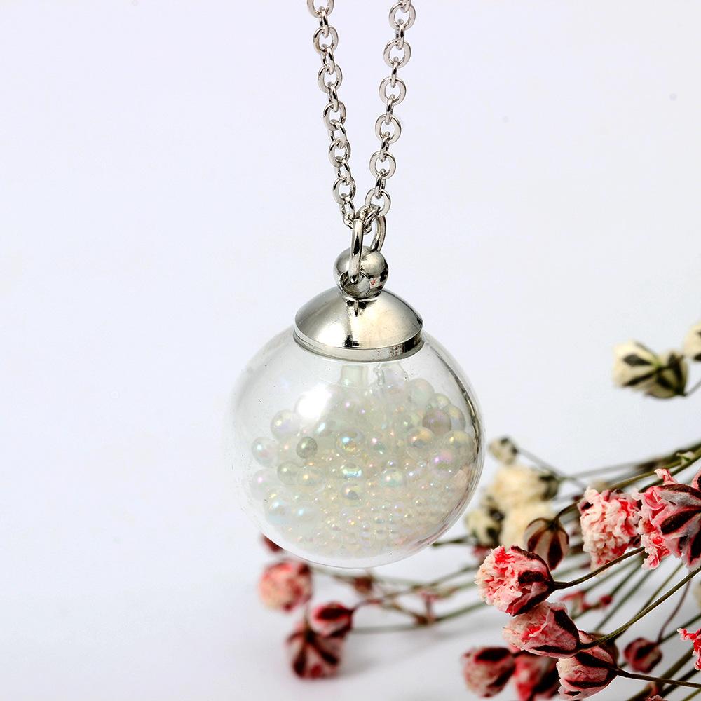 ETSY creative handmade colorful bubble glass ball pendant INS recommended personalized transparent ball necklace