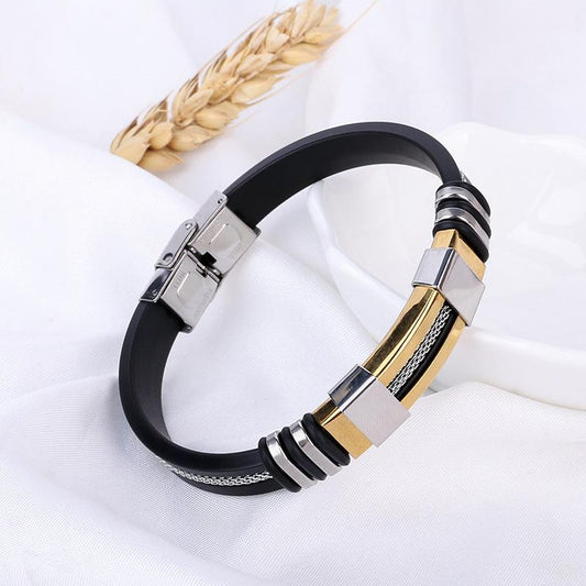 Silicone Stainless Steel Bracelet Fashion Personality Titanium Steel Bracelet Bracelet Jewelry