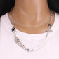 Short sweater chain hip-hop glass pearl diamond necklace stitching OT buckle stainless steel necklace