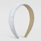 F4249 Retro literary and artistic fashion headband plaid pattern clear wide edge small perfume drill simple headband female