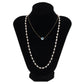 Jewelry Simple Eye Pendant Geometric Necklace Temperament Imitation Pearl Handmade Chain Double Layer Necklace