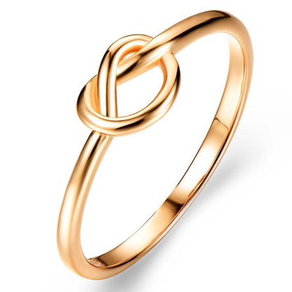 Jewelry Ladies Rose Gold Knotted Ring Fine Hand Jewelry