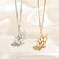 Ins hollow butterfly necklace female retro fashion temperament diamond-studded butterfly collarbone chain butterfly dancing necklace