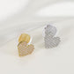 Full diamond love mosquito coil ear clip without ear hole ins niche design heart-shaped ear bone clip painless earrings female