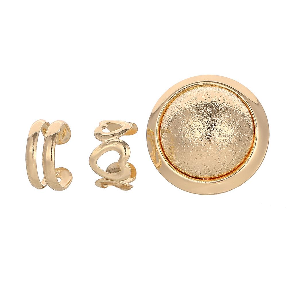Design sense hat set earrings French temperament small gold ball earrings love ear clip female KC gold metal ear jewelry
