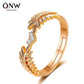 Small fresh and sweet opening leaf ring female light luxury net red olive branch ring ring tail ring