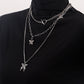Jewelry punk kvk striped butterfly long sweater necklace female ins hip-hop sweater chain