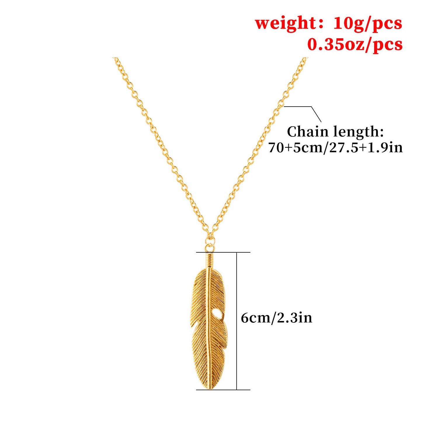 Bohemian retro element clavicle chain feather tassel shape jewelry necklace