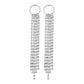 E1437 Temperament Tassel Earrings Circle Rhinestone Claw Chain Personality Earrings Street Photography Banquet Show Earrings