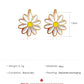 Mori small fresh small daisy earrings super fairy cute girl dripping oil flower ear buckle students all-match earrings