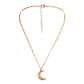 Fashion personality design sense niche metal 3D three-dimensional moon pendant necklace crescent moon necklace clavicle chain female