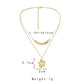 Fashionable Titanium Steel Gold-plated Baroque Pearl Shell Pendant Elegant Small Fragrant Wheat Ears Double Layer Necklace