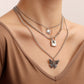 Explosive necklace female ins simple cold gothic padlock trend butterfly pendant diy necklace