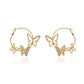 Earrings Retro Exaggerated Three Butterfly Earrings Femininity Hollow Three Butterfly Earrings Earrings