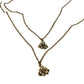 Retro Simple Fashion Camellia Pendant Necklace Double Stacked Cross Chain Ladies Jewelry