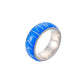 Fashion simple original design stainless steel resin luminous forest zebra pattern creative ring