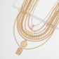 Fashion Jewelry Personality Simple OT Buckle Multilayer Necklace Hip Hop Retro Metal Butterfly Necklace Female