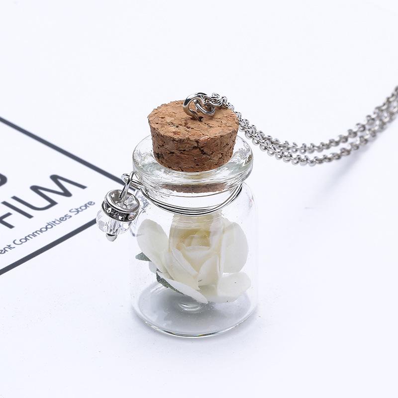 Fashion Beach Fresh Luminous Necklace Drifting Bottle Flower Luminous Jewelry Clavicle Chain