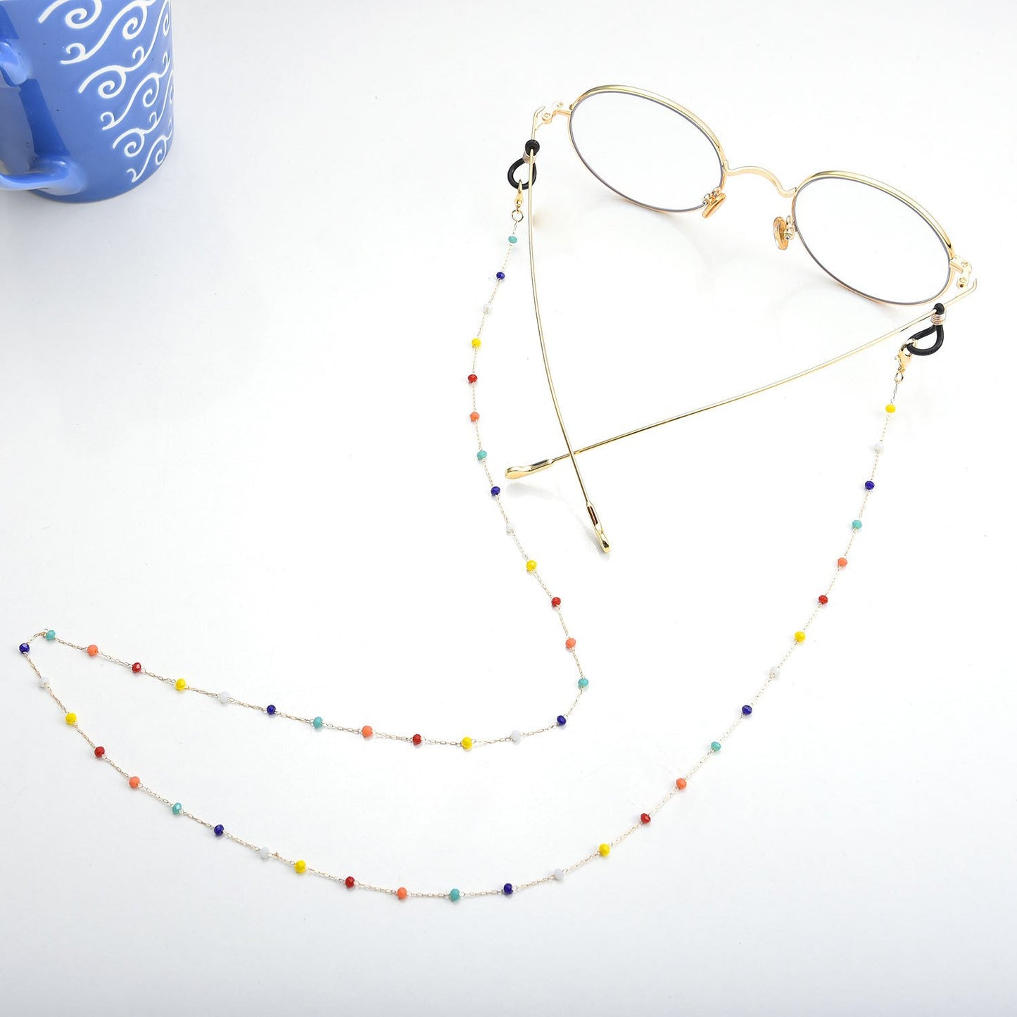 Ornament simple color rice bead chain glasses chain small fresh non-slip glasses mask accessories female