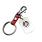 Anti-war logo double-layer titanium steel pendant stainless steel leather key chain men's waist hanging women's bag pendant