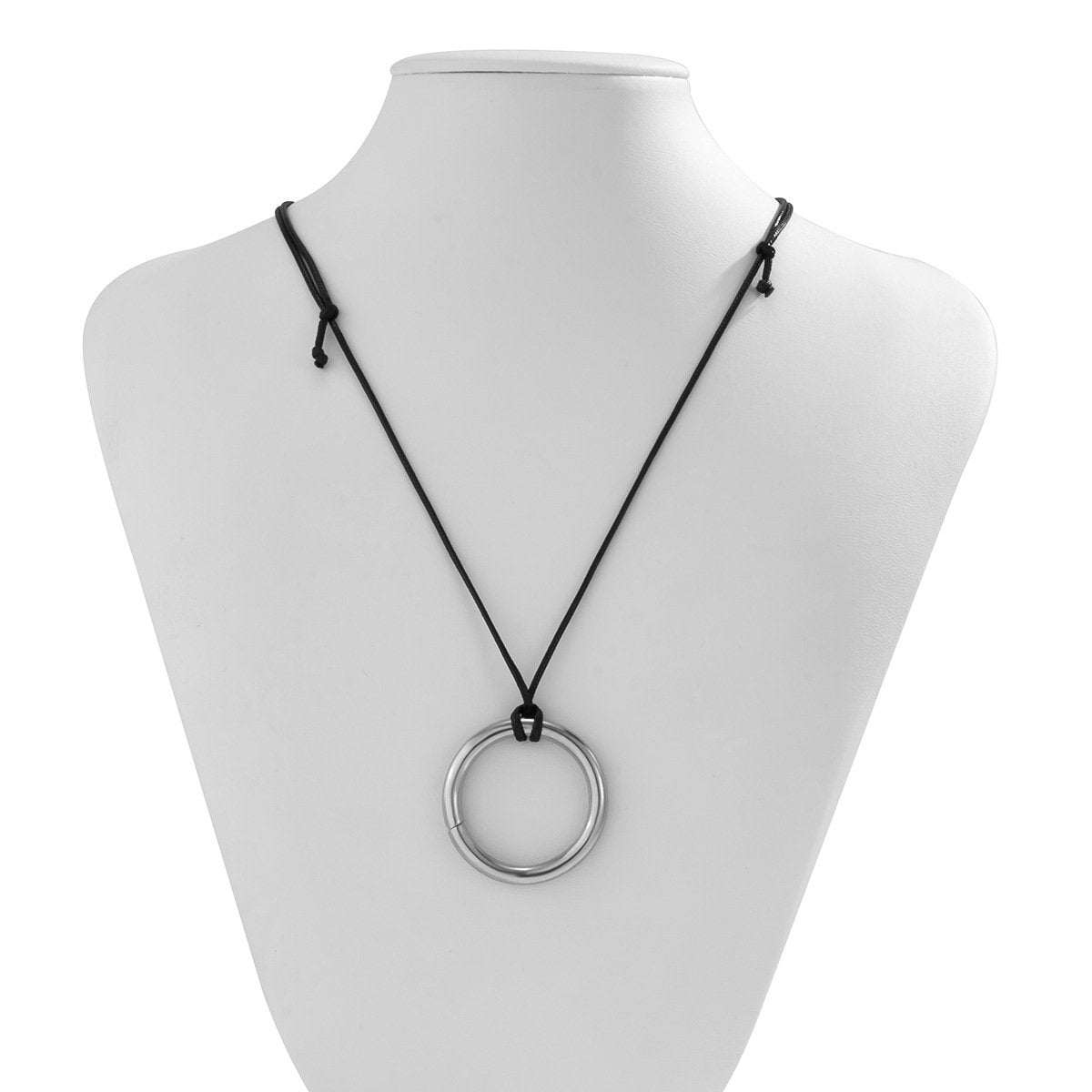 Jewelry punk cold metal ring pendant necklace simple personality wax line adjustment necklace