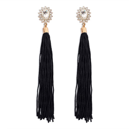E1711 Ethnic Tassel Earrings Female Bohemian Leisure Vacation Earrings Exaggerated Retro Earrings