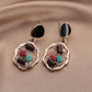 Ins geometric irregular triangular rhombus color diamond dripping oil earrings temperament personality earrings jewelry