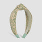 F455TikTok Simple Knotted Raffia Braided Headband Female Contrasting Color Wide Edge Geometric Headband