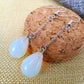 Drop-shaped opal earrings fashion chain earhook natural stone earrings Taobao net red live broadcast stall