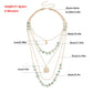 Jewelry retro stacked multi-layer small hole chain turquoise square piece mini love pendant necklace female