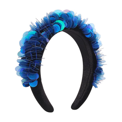 F3635 jewelry exaggerated sequins colorful headband wide-brimmed personality prom catwalk personality hair hoop female
