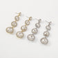 E156 Niche Light Luxury Palace Earrings Round Rhinestone Temperament Earrings Dinner Party Long Exaggerated Earrings Women