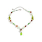 Jewelry fashion ins mix and match mushroom leaf color necklace female simple imitation pearl glass necklace