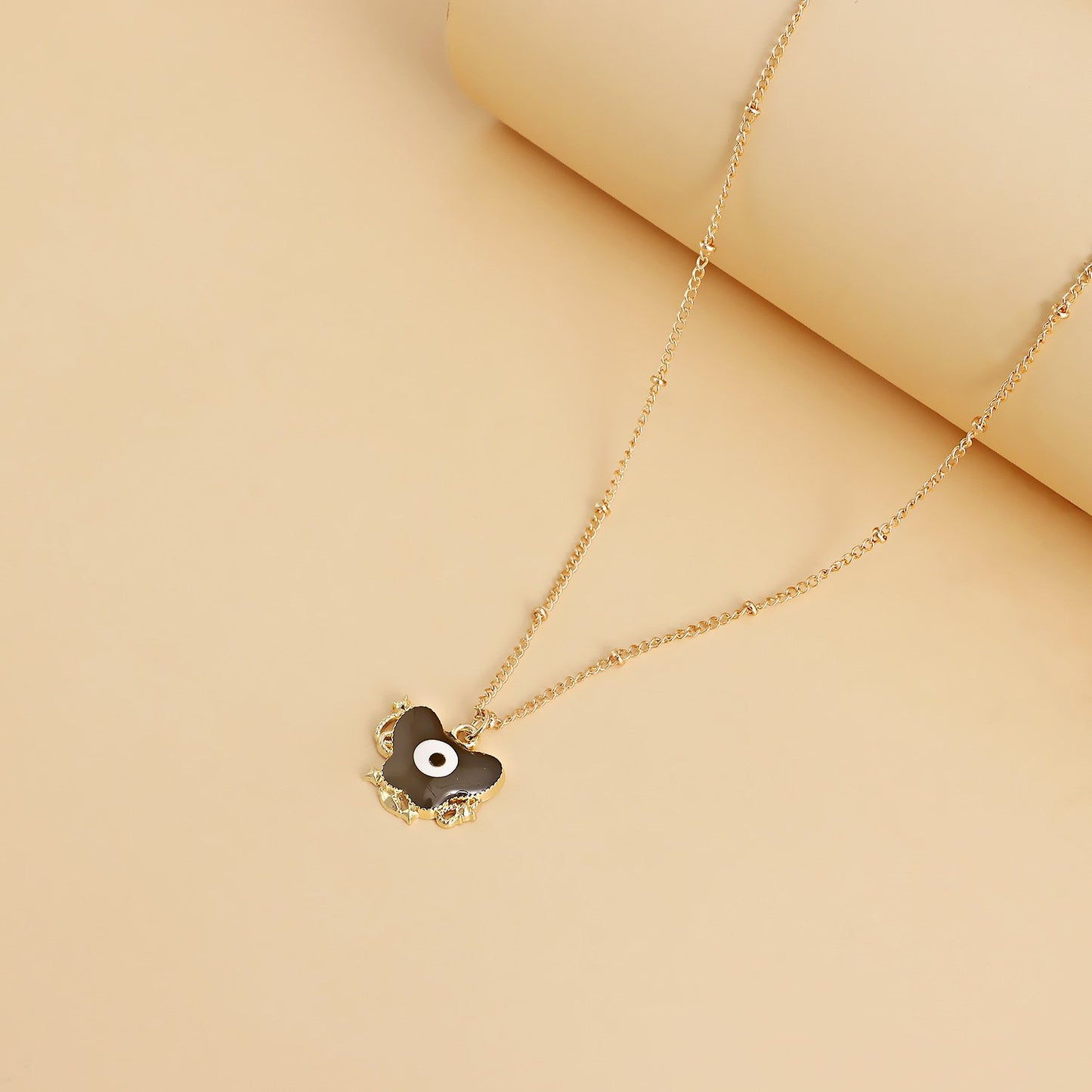 Jewelry ins color dripping oil butterfly devil eye pendant necklace female explosion