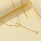 ins personalized fashion stainless steel single-layer simple double love shell adjustable necklace titanium steel small fresh pendant