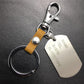 Military ID card dog tag stainless steel pendant titanium steel jewelry key chain pendant cowhide pet identification tag